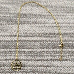 18+1 Inch Gold Over Sterling Silver Geometric Design Necklace A6277